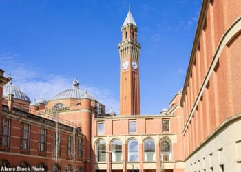 Birmingham University (pictured) says the traditional methods of assessment are measures of ¿smartness based on white privilege¿, adding that it is harder for students from ethnic minorities to do well
