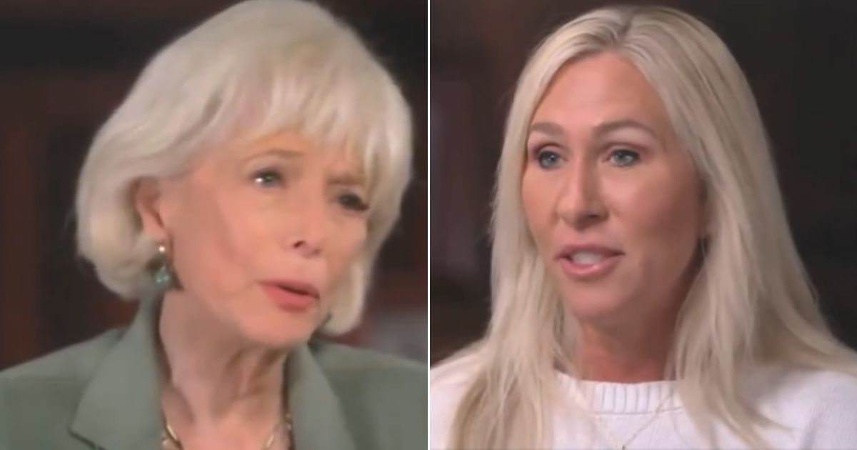 Outgoing Georgia GOP Rep. Marjorie Taylor Greene, right, was quick to turn the question around on CBS's Lesley Stahl. (60 Minutes / YouTube screen shot)