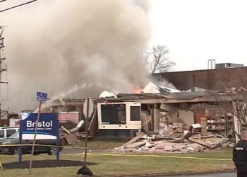 First responders the scene of the an explosion at a nursing home in Bristol Township on Tuesday