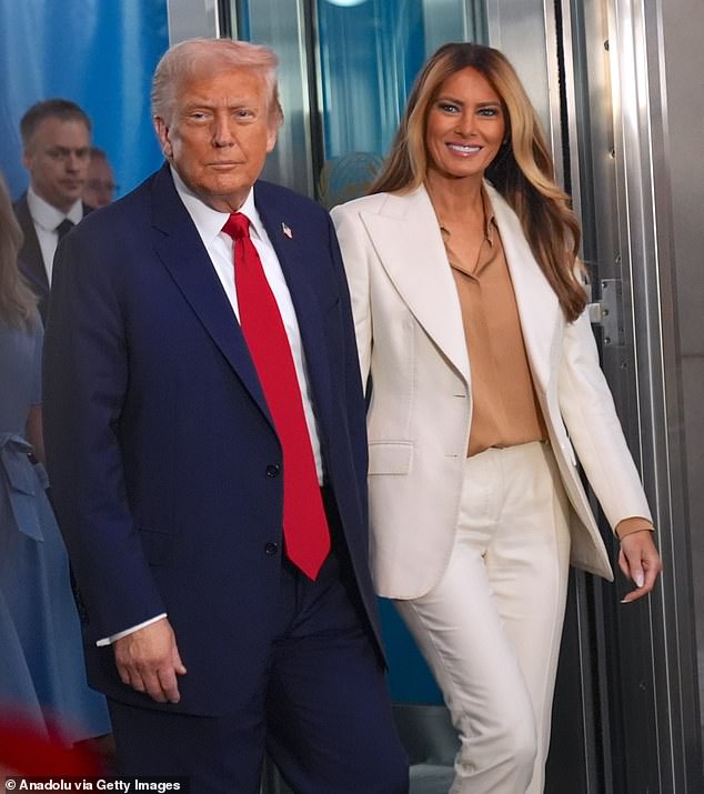 The photo was posted to the official White House account on X Tuesday morning, as the caption wished followers a Merry Christmas. The couple is seen in September