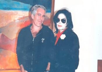 Epstein seen with Michael Jackson in an undated photograph