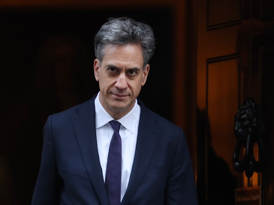 British Secretary of State for Energy Security and Net Zero Ed Miliband departs 10 Downing Street.