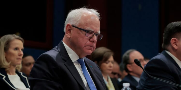 Minnesota Gov. Tim Walz listens during a hearing with the House Oversight and Accountability Committee at the U.S. Capitol on June 12, 2025, in Washington, D.C.
