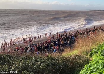 The two men – one in his 40s and the other in his 60s – had been taking part in a traditional swim off the coast of Devon when the alarm was raised at around 10.25am yesterday