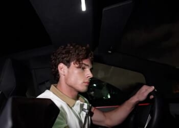 Footage shared by Clavicular, whose real name is Braden, (pictured) shared on December 24 showed an individual lying in front of the windshield of his car