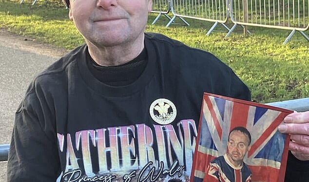 Mr Loughrey brought Prince William a gift - a 2012 portrait of himself bearing the Union Jack