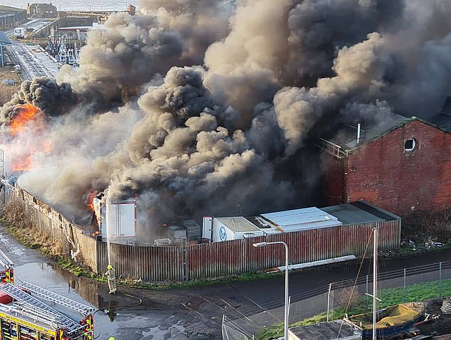 Scottish Fire and Rescue urged people to keep away from the scene due to the volume of spoke