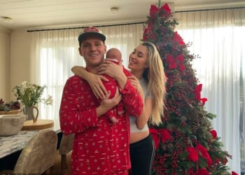 Jamie Laing and Sophie Habboo checked into the 'UK's leading postpartum wellness retreat' on Sunday, following the birth of baby son Ziggy earlier this month (pictured last week)