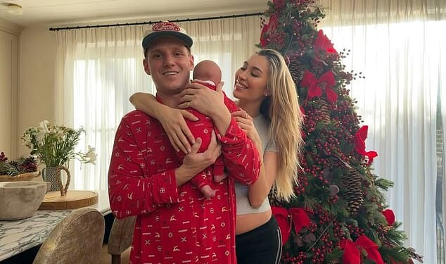 Jamie Laing and Sophie Habboo checked into the 'UK's leading postpartum wellness retreat' on Sunday, following the birth of baby son Ziggy earlier this month (pictured last week)