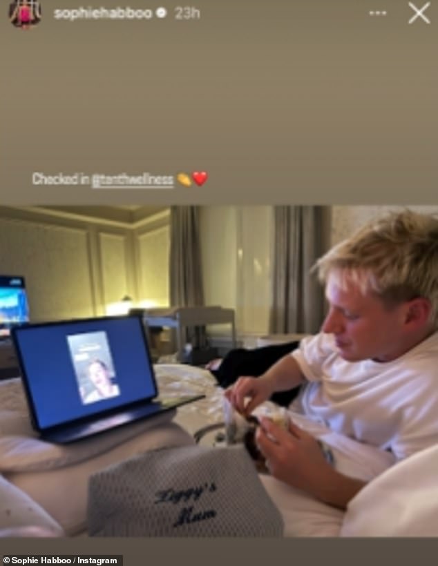 The new parents took to Instagram with a snap after arriving at the £2K-a-night resort located within the five star Mandarin Oriental hotel in London's Hyde Park