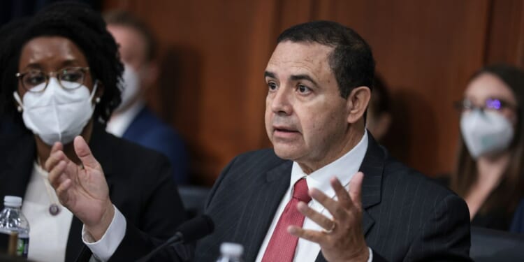 Rep. Henry Cuellar speaks during a House Committee on Appropriations hearing with Department of Homeland Secretary Alejandro Mayorkas in the Rayburn Building on April 27, 2022, in Washington, D.C.