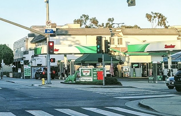 Several employees at Sinclair gas station (pictured) said Reiner's demeanor stood out during his recent stops, describing him as quiet, fatigued, and noticeably off compared to how he normally behaved