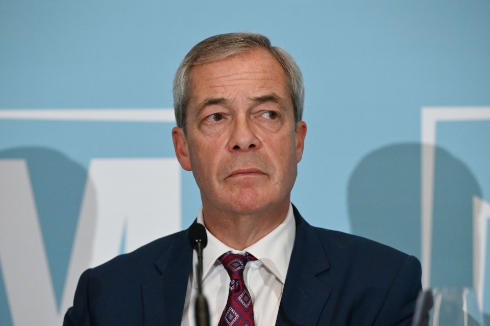 Nigel Farage, leader of the Reform UK Party, speaking at a press conference.