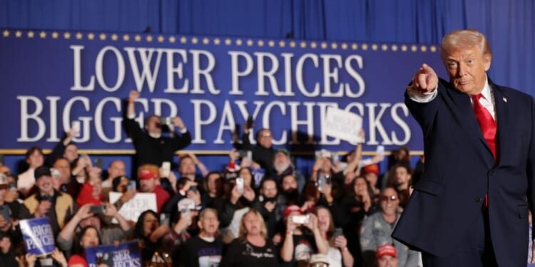 President Donald Trump enters to deliver remarks during an event at Mount Airy Casino Resort on Dec. 9, 2025, in Mount Pocono, Pennsylvania.