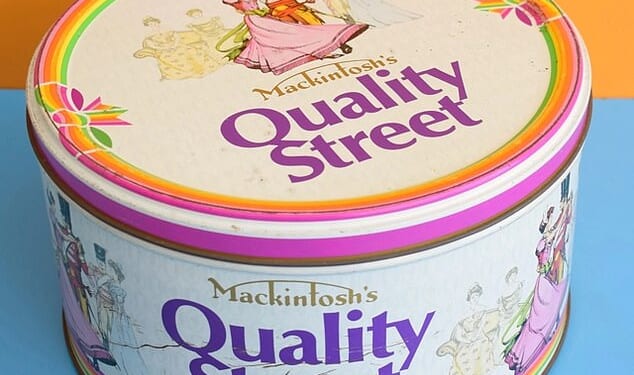 A 2.5kg Quality Street tin cost about £5 in the 1980s, equivalent to about £30 in today's money