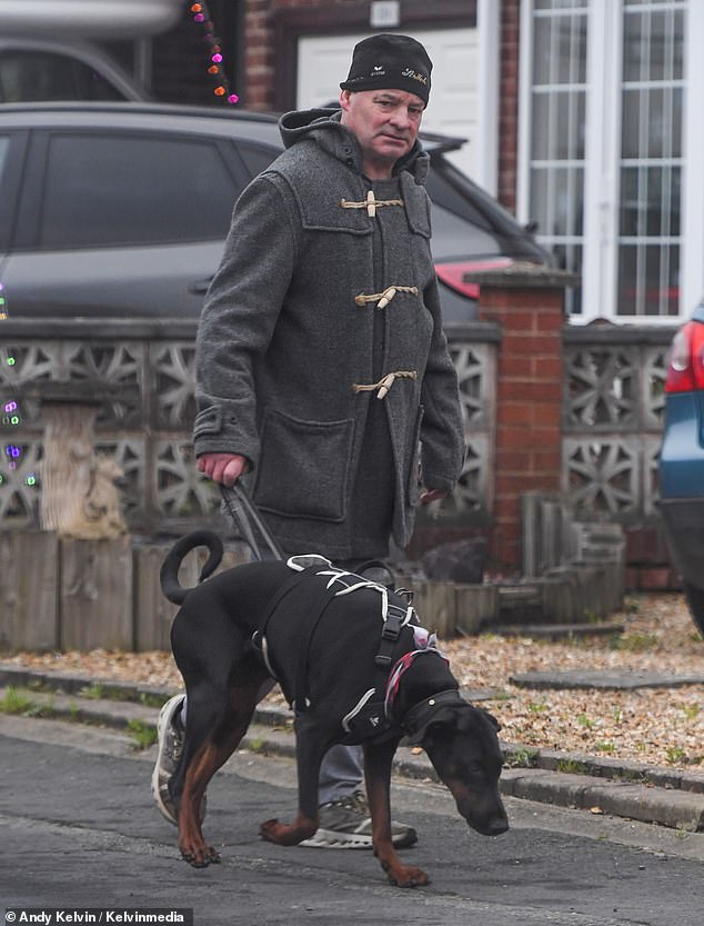 Adam's father Mark was seen on Monday near his Staffordshire home after it was reported that he asked to attend the big day, however was told he'd have to sit at the back