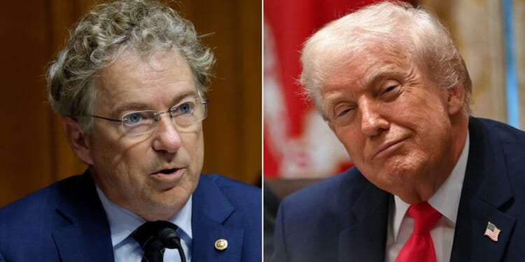 GOP Sen. Rand Paul of Kentucky, left, invited President Donald Trump to partner on a health insurance program.