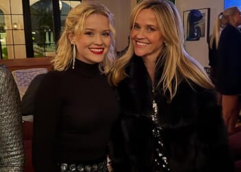 Reese Witherspoon (R) and her three children are getting into the holiday spirit ahead of the Christmas holiday, including her lookalike daughter Ava Phillippe (L)