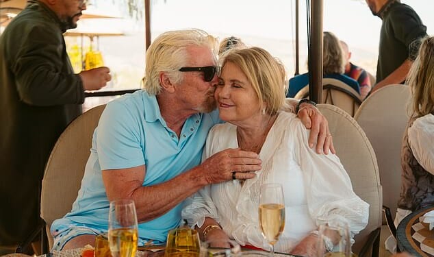 Sir Richard Branson paid tribute to his wife Joan on their 36th wedding anniversary today following her death aged 80 last month