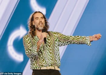 Russell Brand on Thursday slammed ex-wife Katy Perry's relationship with Justin Trudeau during a Turning Point USA gathering in Phoenix