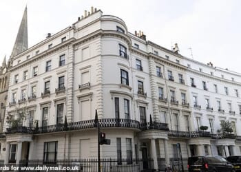Pictured: The Victorian apartment building, right by Kensington Gardens and Hyde Park
