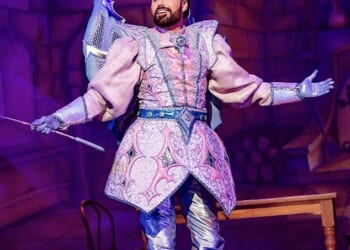 Rylan Clark poked fun at the backlash over his controversial comments on illegal immigration while performing in his Christmas pantomime on Sunday night