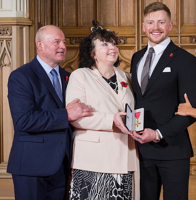 Boy-made-good marries Daddy’s little princess, turns his back on his family and sails off into the celebrity sunset, leaving his ’umble dear old mum and dad (pictured with their son as he was awarded an OBE) crying into their builder’s, writes Sarah Vine