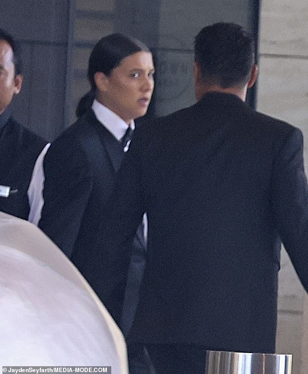 Kerr (pictured) stayed overnight in the Crown Towers hotel in Perth, along with her family and wedding party