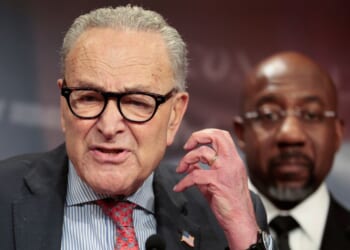 Senate Minority Leader Chuck Schumer holds a news conference following a vote on healthcare premiums at the U.S. Capitol on Dec. 11, 2025, in Washington, D.C.