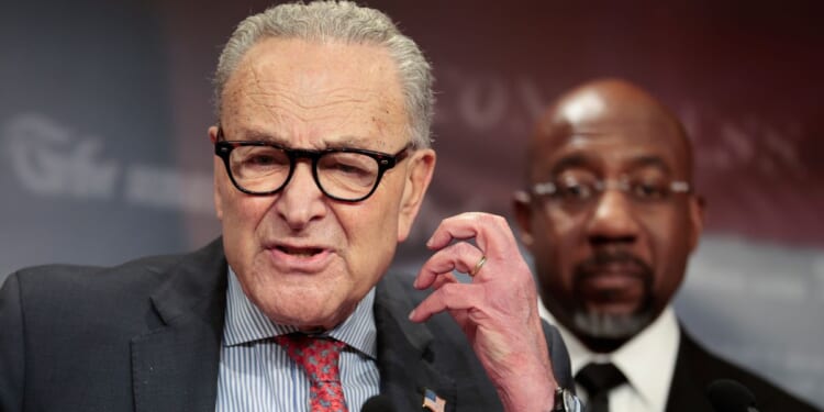 Senate Minority Leader Chuck Schumer holds a news conference following a vote on healthcare premiums at the U.S. Capitol on Dec. 11, 2025, in Washington, D.C.