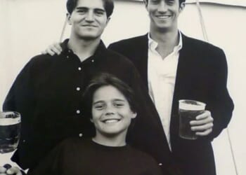 Spencer Matthews has said he has never dealt with his brother Michael's death in a new interview (young Spencer is pictured centre with brother Michael, left)