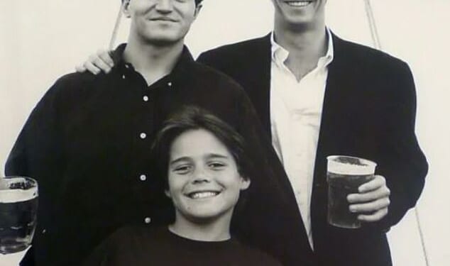 Spencer Matthews has said he has never dealt with his brother Michael's death in a new interview (young Spencer is pictured centre with brother Michael, left)