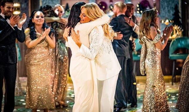 Tess Daly and Claudia Winkleman shared an emotional 'last hug' as they presented from the Strictly dance floor for a final time on Christmas Day