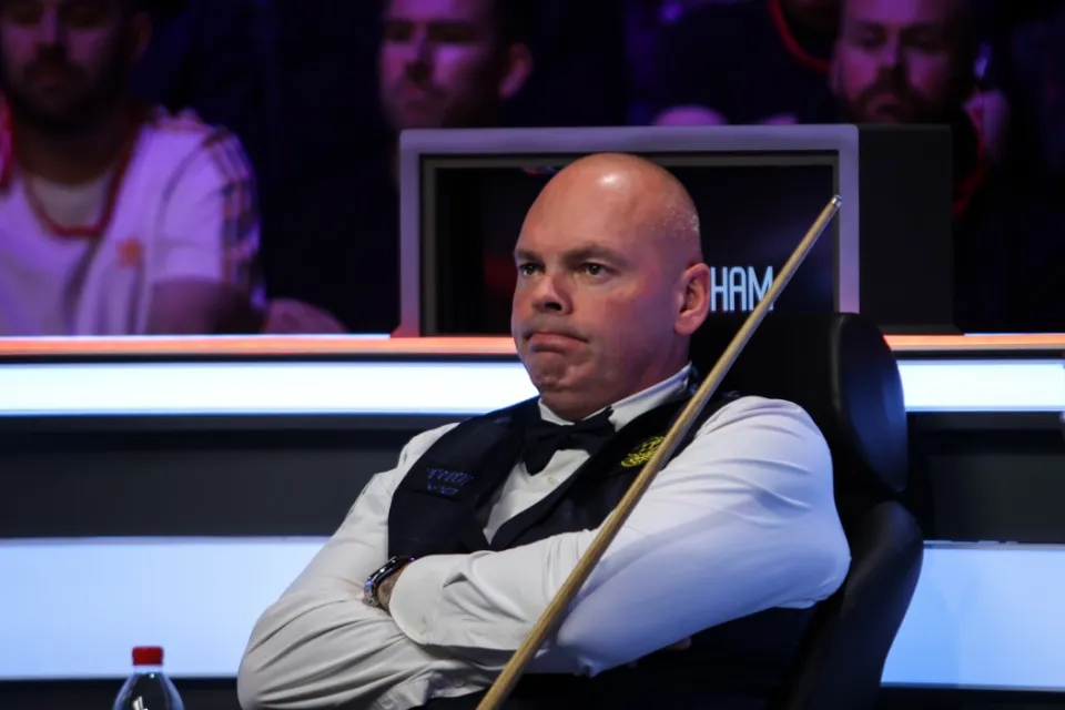Snooker player Barry Hawkins looks on during the 2024 UK Championship.