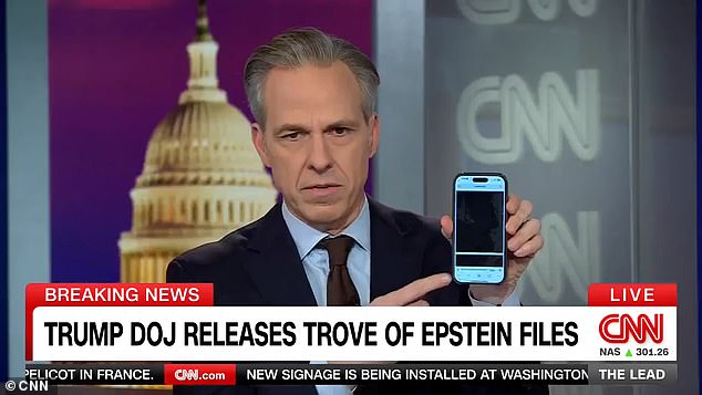 Jake Tapper took out his phone and scrolled in exasperation through the hundreds of pages of redacted content in the Epstein files released by the Department of Justice Friday