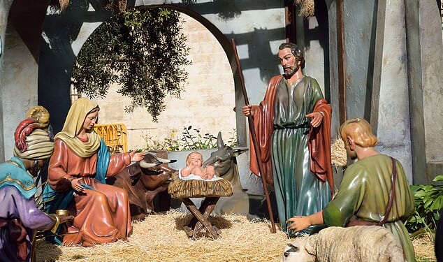 A nativity scene once found an unlikely addition during Midnight Mass