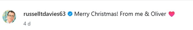 Doctor Who's Russell T Davies, 62, hinted at his new romance by introducing boyfriend Oliver Cole, 27, to the iconic TARDIS as he finds love again following the tragic death of his husband Andrew Smith