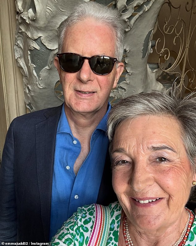 Emma Judd (R) - who is mother to McFly drummer, Harry Judd, along with her two other children - has shared why she prefers to travel the world without husband Christopher (L)