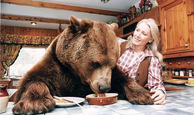 'It was a love story between the three of us, a definite love story,' says Maggie, now 76. She is pictured here in the late 70s with Hercules