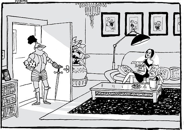 JUNE: 'Very nice, David. But I suggest blue pinstripe and I expect the King will have his own sword'