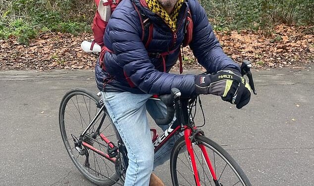 Tim Natham, 45 said: 'There's no regulation around electric bikes. It's really bad. Lots of cyclists go crazy. They go on paths, they go on the road, they go anywhere'