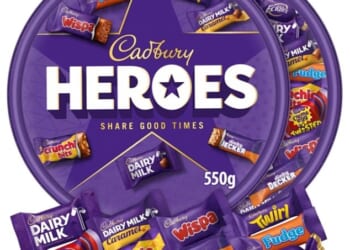 A 550g tub of Cadbury Heroes now costs £7 at Tesco, working out at around 12.7p per chocolate