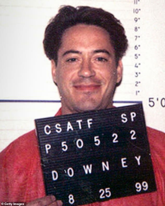 Downey Jr. is pictured here in his mugshot from September 1999
