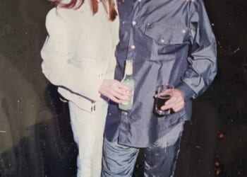 The Stone Roses legend Gary 'Mani' Mounfield and his late wife Imelda's happy 25-year love story ended in a tragedy (pictured together)