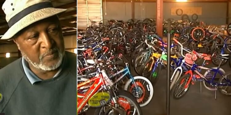 Moses Mathis, known in Fayetteville, North Carolina, as "The Bicycle Man," ran a program for decades in which thousands of bicycles were donated to needy children. Mathis died in 2013, but the program continues.