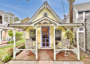 A one¿bedroom, one¿bathroom cottage inside the Camp Meeting Association campground in Oak Bluffs, Massachusetts, is on the market for $640,000