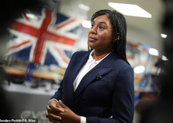 The Tory leader (pictured) says Alaa Abd El-Fattah - whose arrival in the UK was celebrated by Keir Starmer- should be stripped of his dual British nationality and booted out