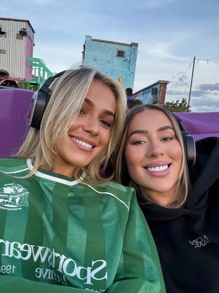 Demi Sims and Jazz wearing headphones.