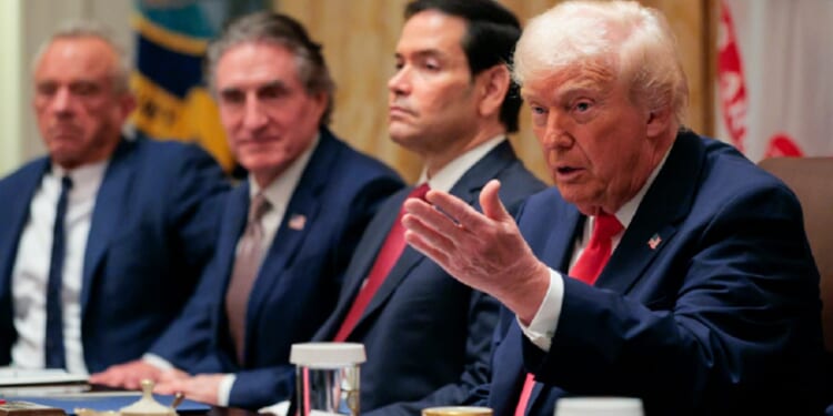 President Donald Trump, pictured at a Cabinet meeting at the White House on Tuesday.