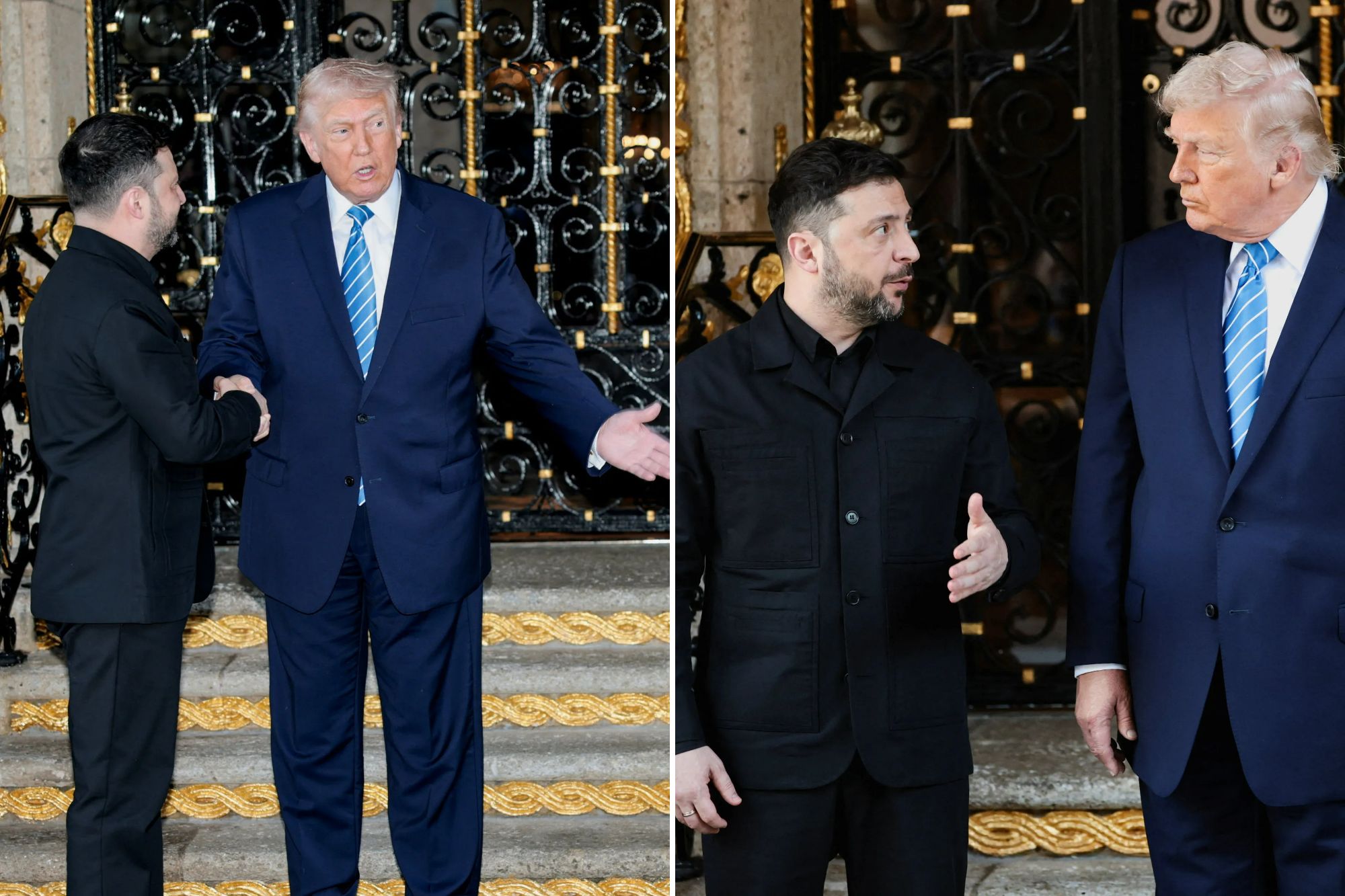 An image collage containing 1 images, Image 1 shows U.S. President Trump meets Ukrainian President Zelenskiy in Florida